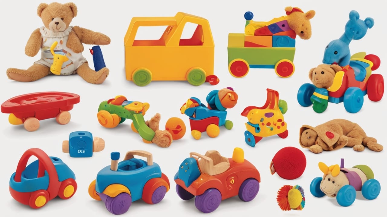 Montessori-inspired toy selection for infant development, featuring open-ended, cognitive, and sensory toys for safe and enriching play.